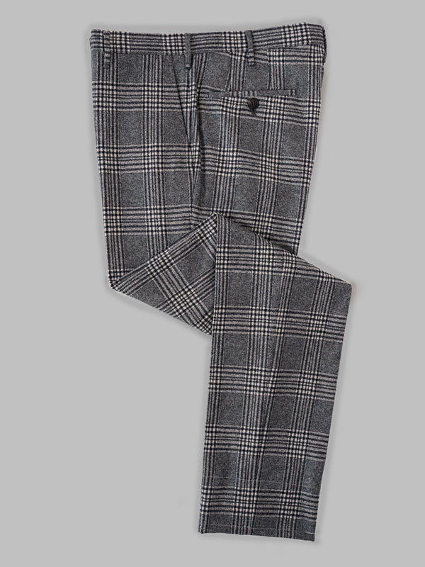 Rota Winter Grey check flannel trousers Economico