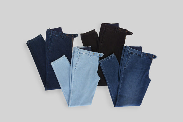 Rota Sport Winter Dark blue denim cotton sport trousers In Vendita