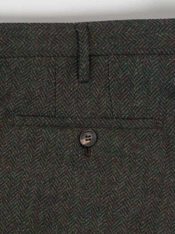 Rota Winter Green melange herringbone wool cashmere trousers I Più Venduti