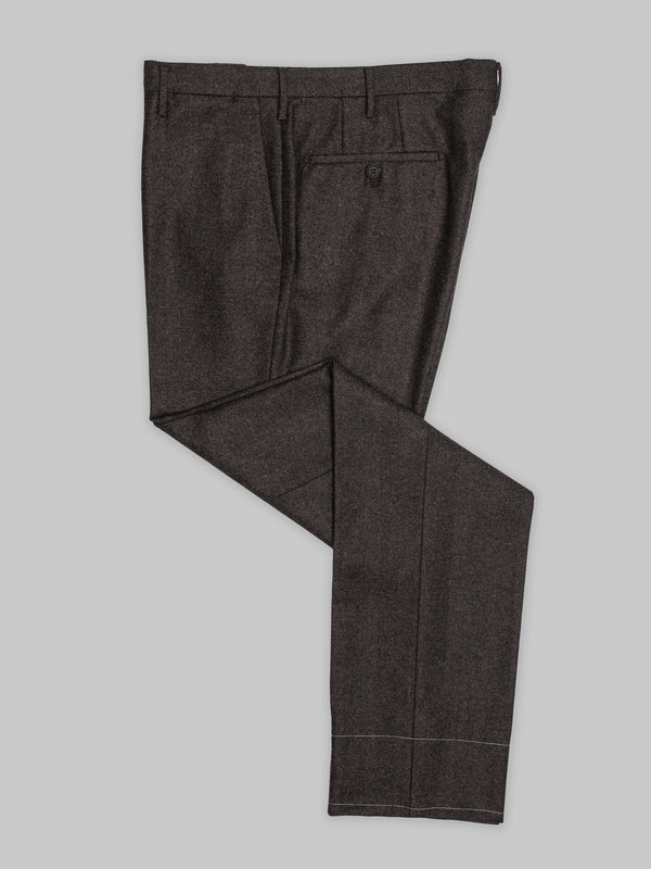 Rota Winter Brown herringbone flannel trousers Italy