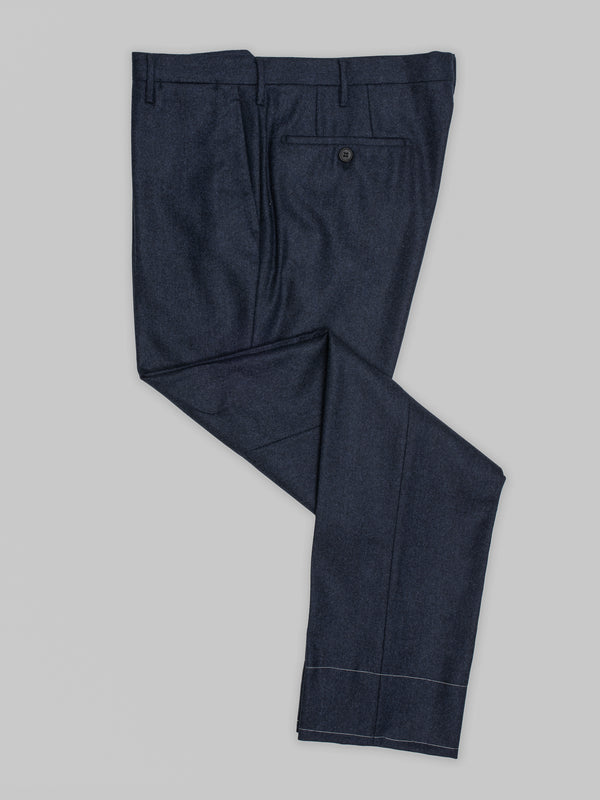 Rota Winter Dark blue herringbone flannel trousers Italia