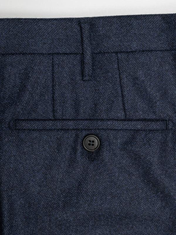 Rota Winter Dark blue herringbone flannel trousers Italia
