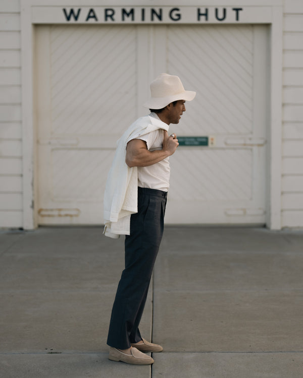 Rota Summer elastic belt wool trousers 1 pleat Vendita