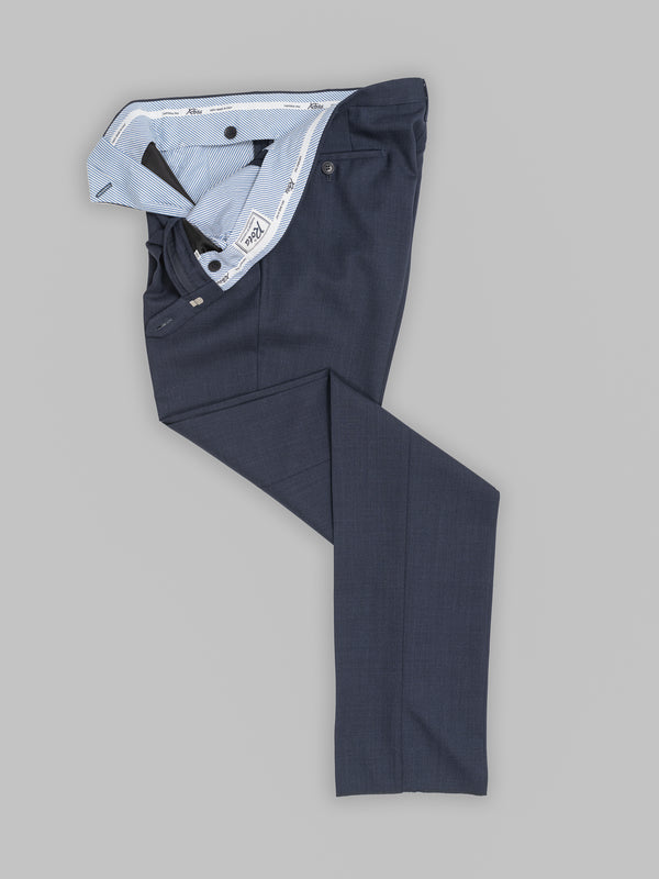 Rota Summer Dark blue pair of regular fit two ply wool trousers Affare Del Giorno