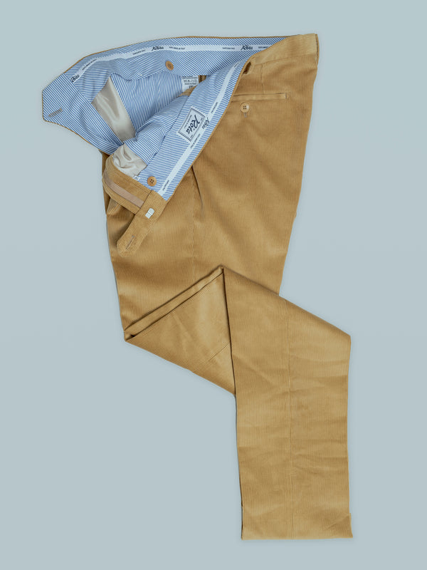 Rota Winter Dark beige corduroy medium wale trousers In Vendita