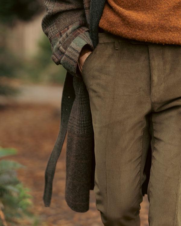 Rota Winter Green corduroy medium wale trousers Offerte