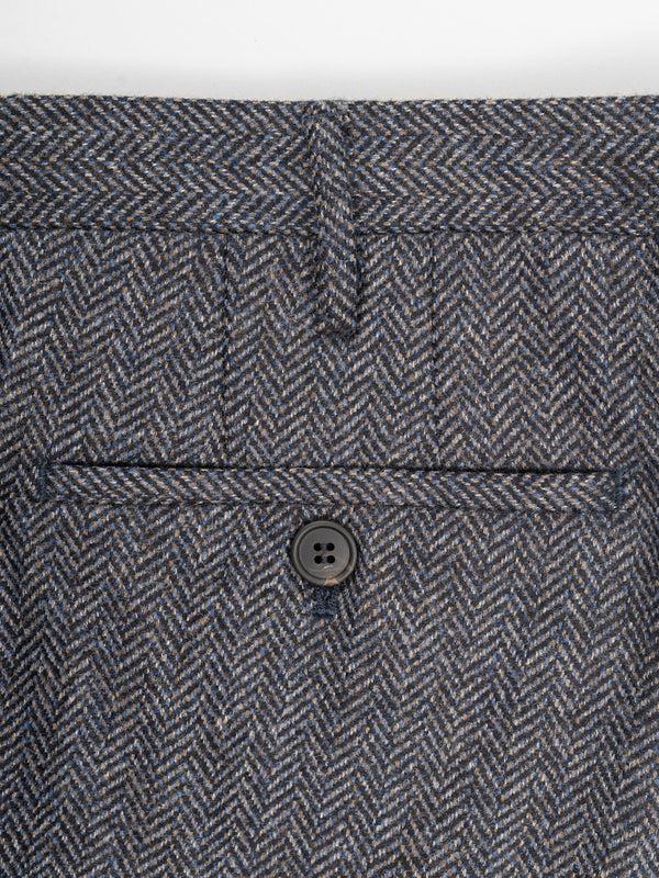 Rota Winter Light blue herringbone wool cashmere trousers Moda