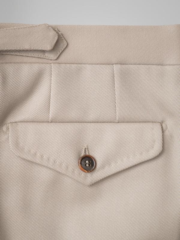 Rota Winter Light beige pair of regular fit cavalry twill wool trousers Italy
