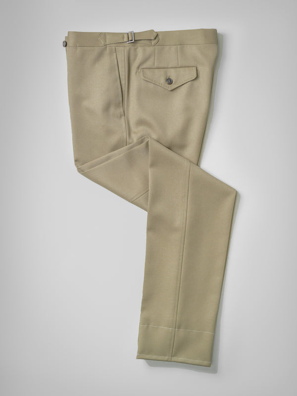 Rota Winter Dark beige pair of regular fit cavalry twill wool trousers Italia
