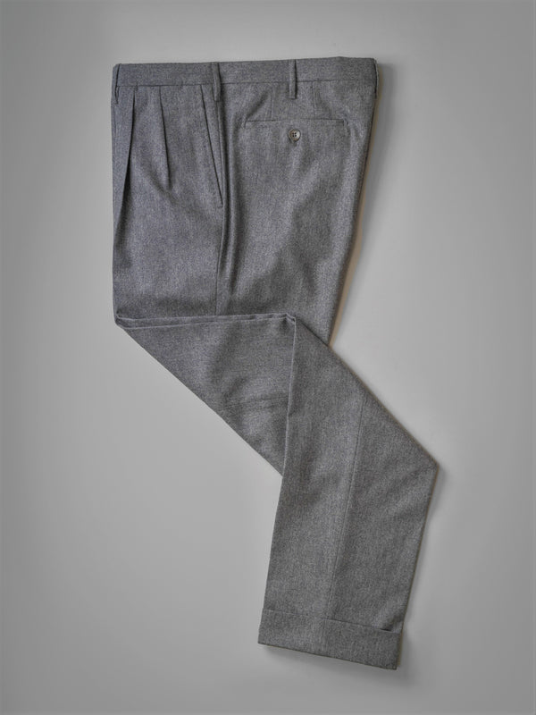 Rota Winter Medium grey pair of regular fit flannel wool trousers 2025