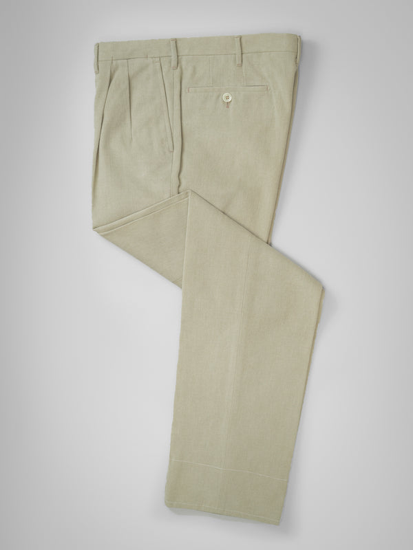 Rota Winter Light beige pair of regular fit cotton stretch trousers In Linea