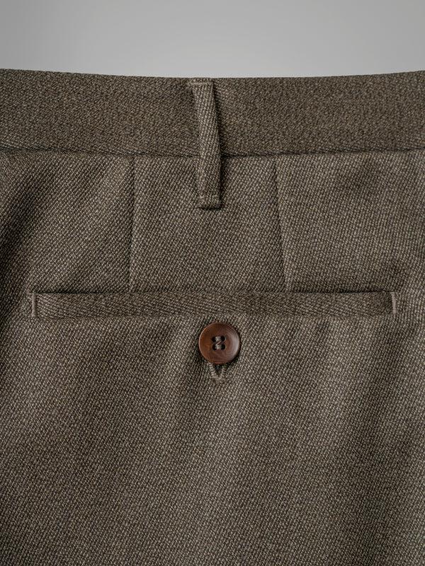 Rota Winter Dark fawn pair of regular fit wool trousers Nuovo