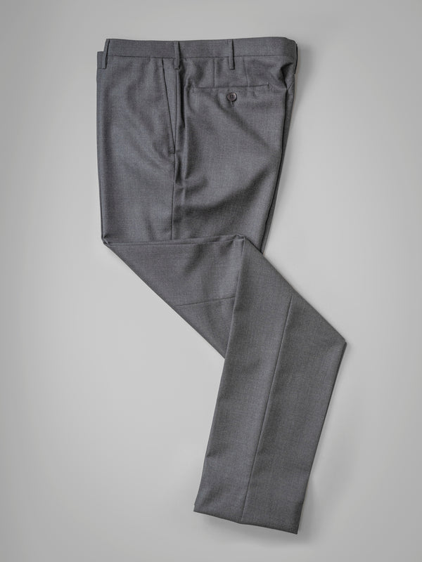 Rota Winter Grey pair of regular fit worsted wool trousers Qualità