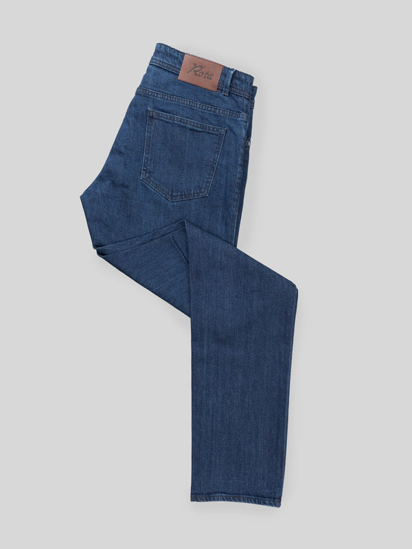 Rota Sport Four Seasons Medium blue denim cotton 5 pockets trousers Promozione Limitata