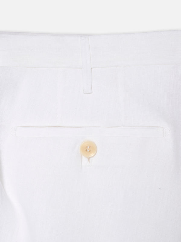 Rota Summer White pair of regular fit linen trousers Fino Al -60%