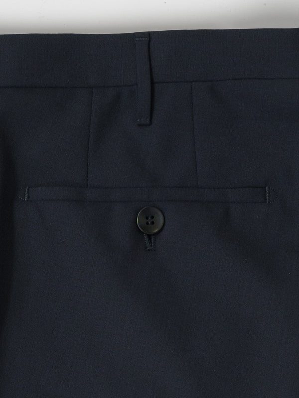 Rota Summer Navy blue elastic wool slim fit trousers Sconto