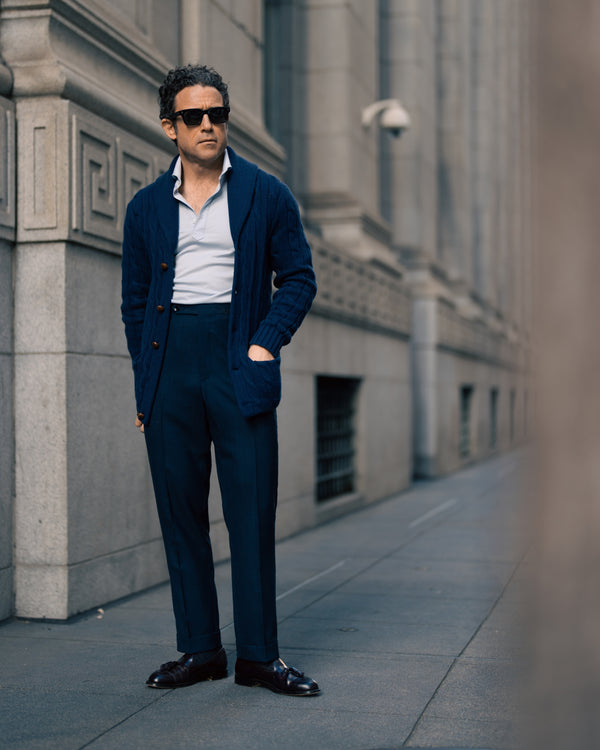 Rota Summer Roma dark blue wool trouser Trasporto libero internazionale