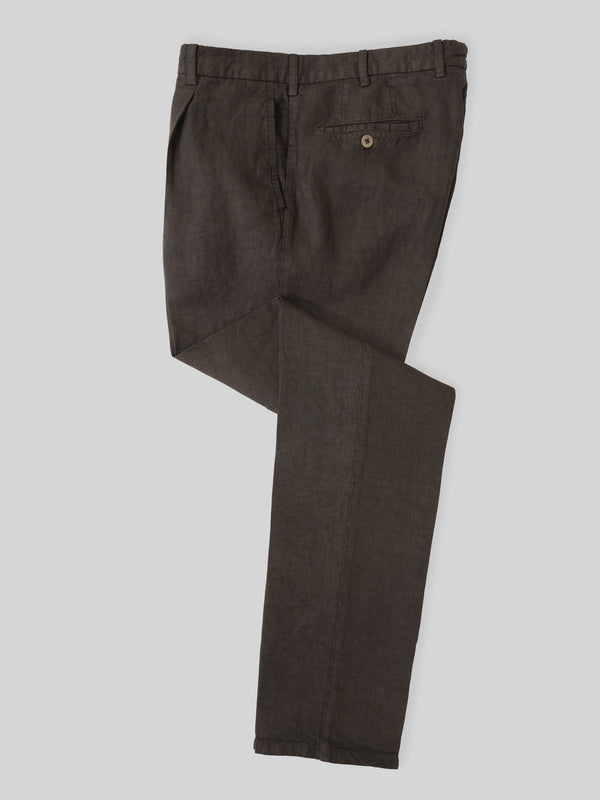 Rota Sport Summer Brown linen sport trousers 1 pleat Duty-free
