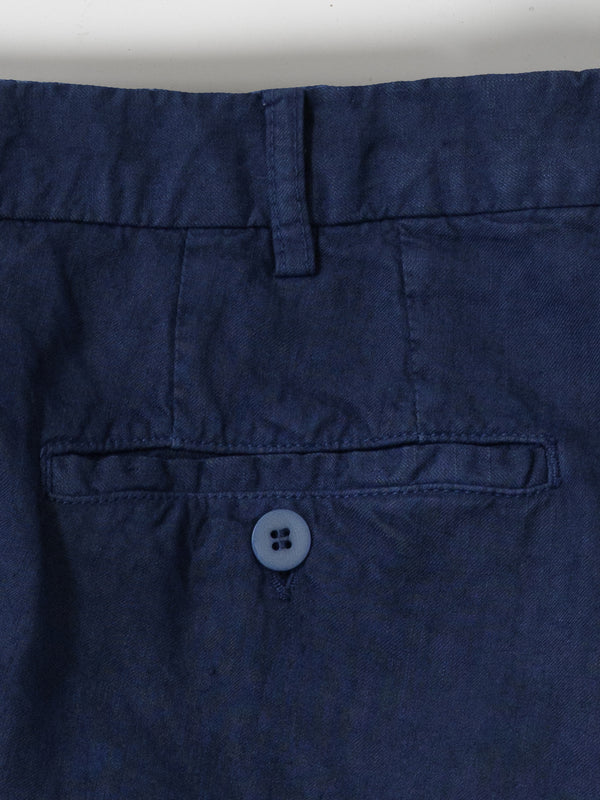 Rota Sport Summer Blue linen sport trousers 1 pleat Vendite Flash