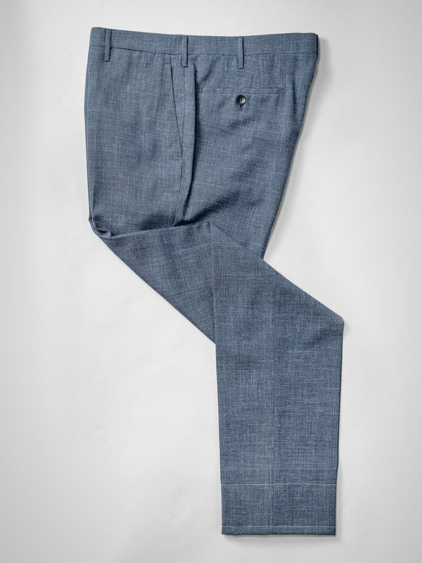 Rota Summer Dark blue pair of regular fit Loro Piana wool silk linen trousers Nuova