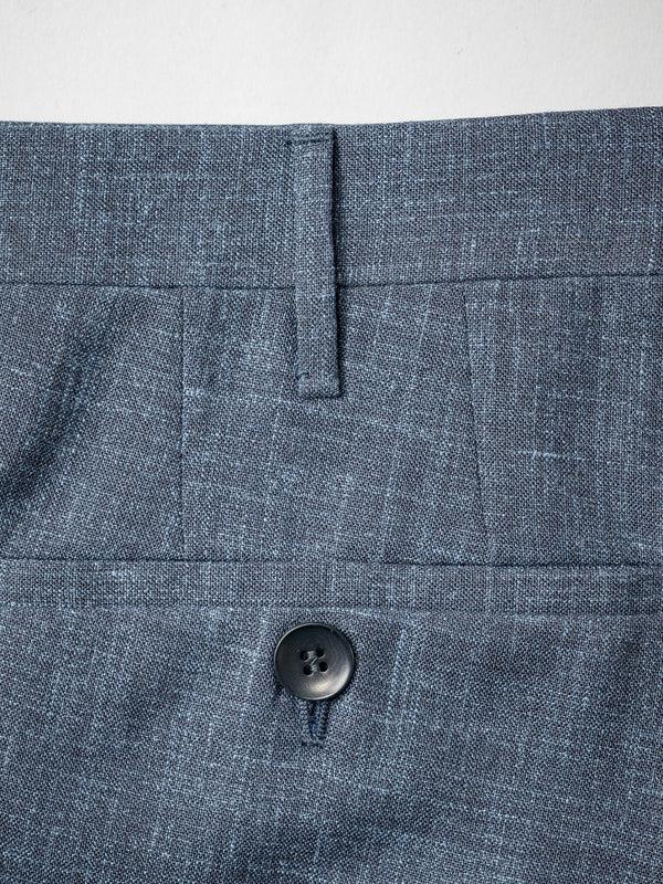 Rota Summer Dark blue pair of regular fit Loro Piana wool silk linen trousers Nuova