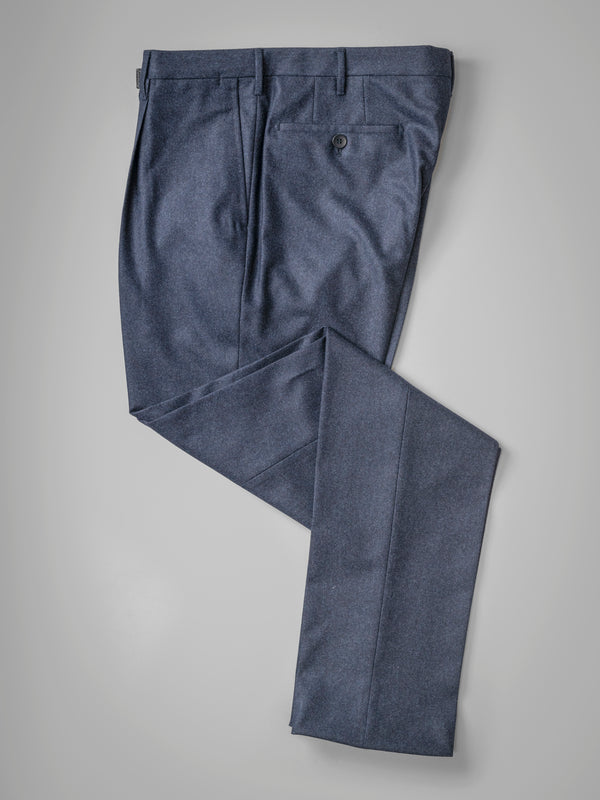 Rota Winter Dark blue pair of regular fit wool flannel trousers Italia