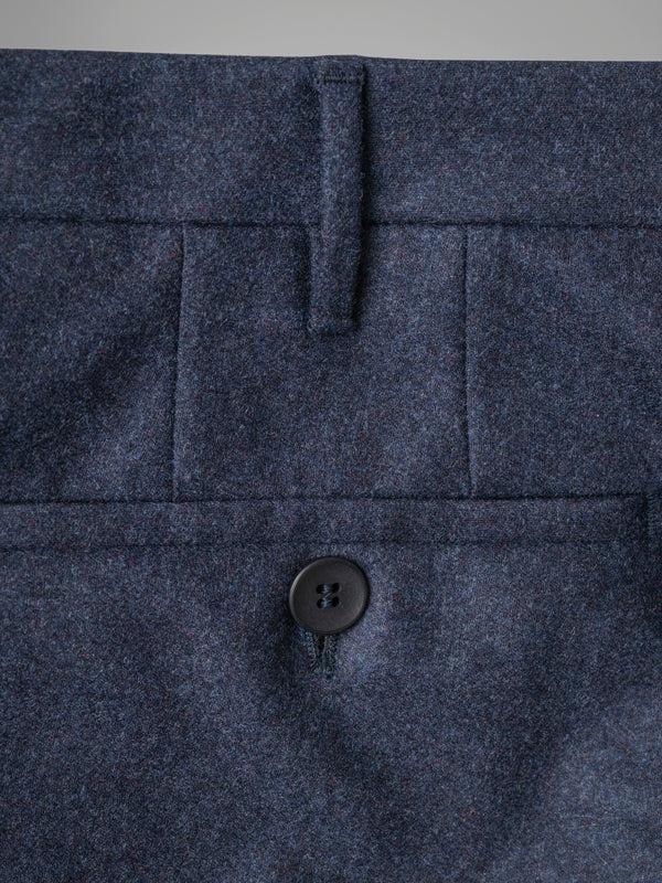 Rota Winter Dark blue pair of regular fit wool flannel trousers Italia