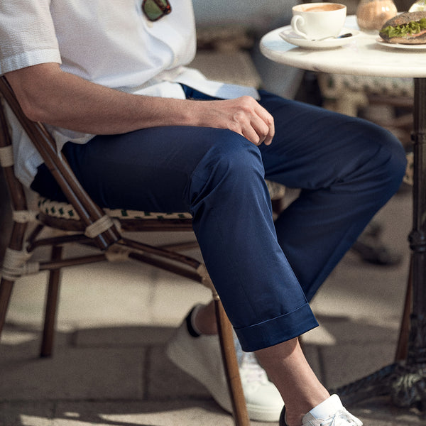 Rota Summer Blue lightweight cotton elastan trousers Soddisfazione Garantita