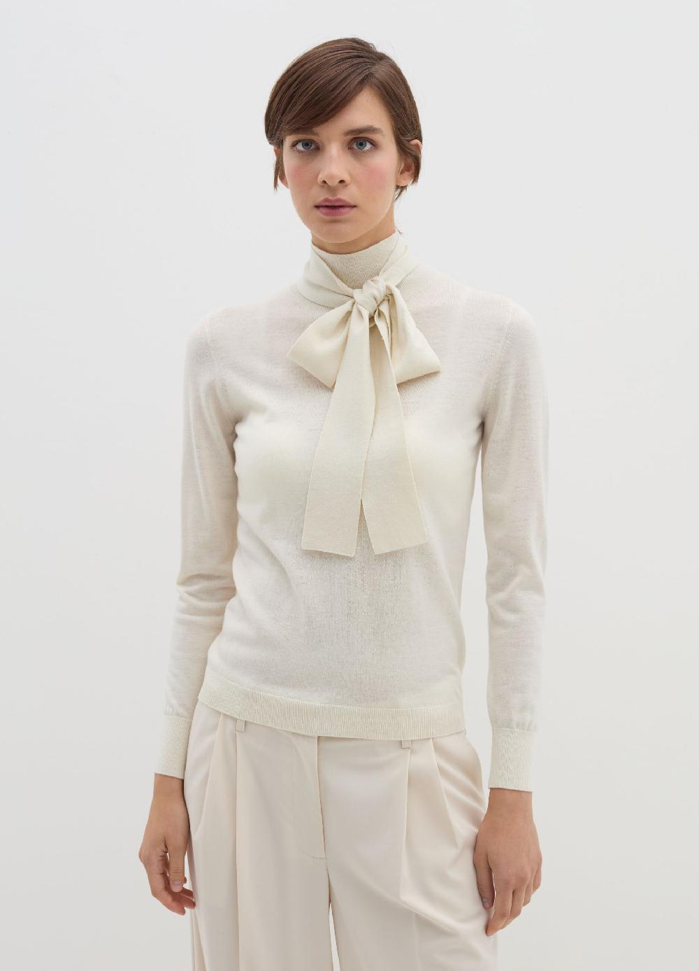 ﻿Stefanel Maglia a collo alto con foulard Vendita Economica