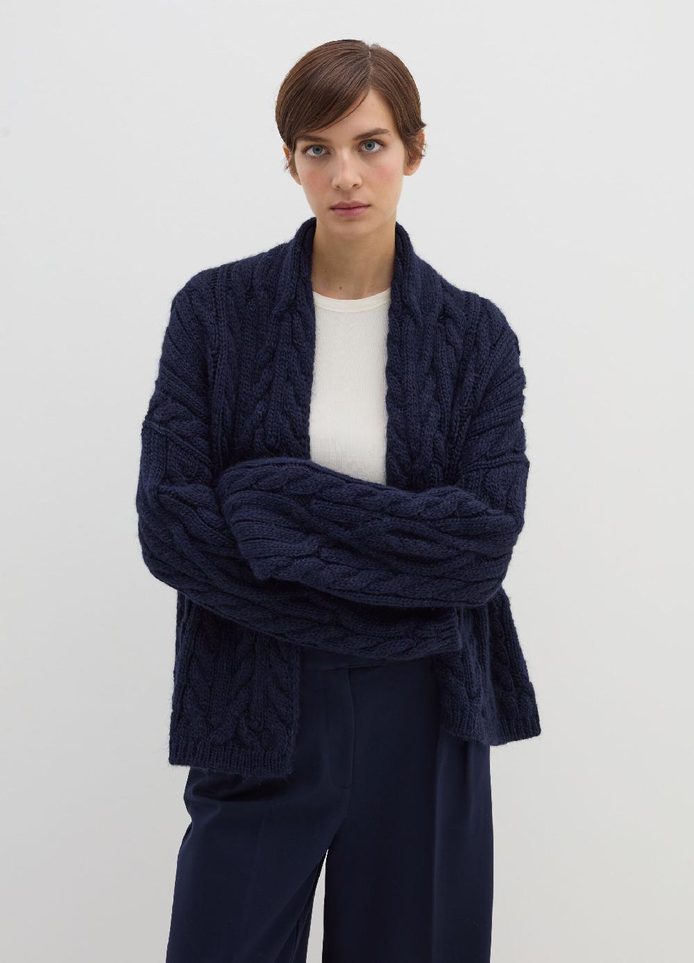 Stefanel Cardigan aperto in stoppino a trecce Saldi Di Fabbrica