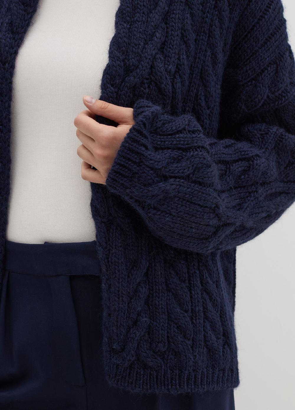 Stefanel Cardigan aperto in stoppino a trecce Saldi Di Fabbrica
