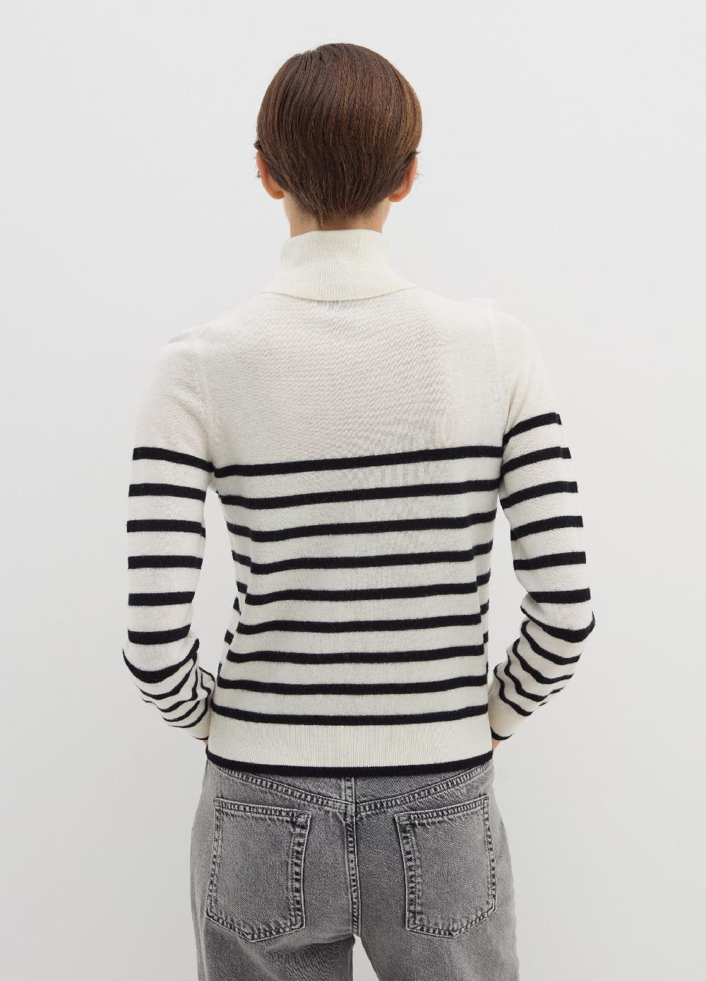 Stefanel Pullover a righe in lana cardata con collo alto 2025