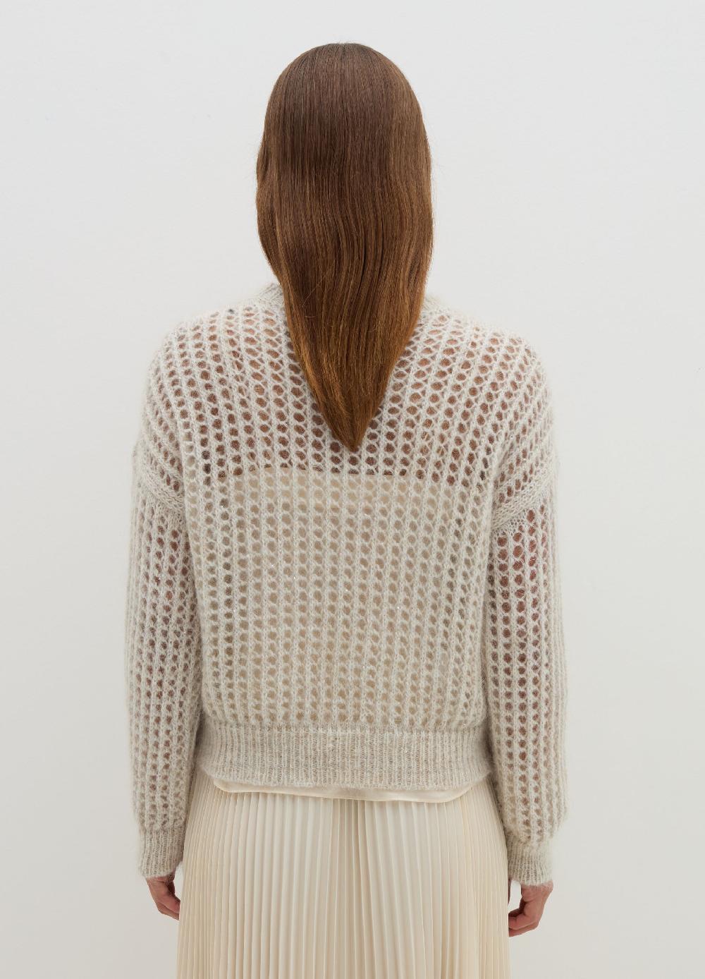 Stefanel Pullover traforato in mohair con micro paillettes Pezzi Unici