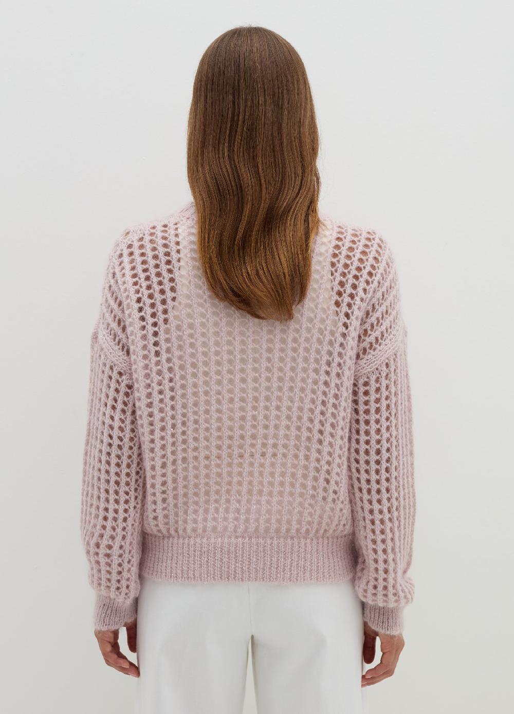 Stefanel Pullover traforato in mohair con micro paillettes Soddisfazione Garantita