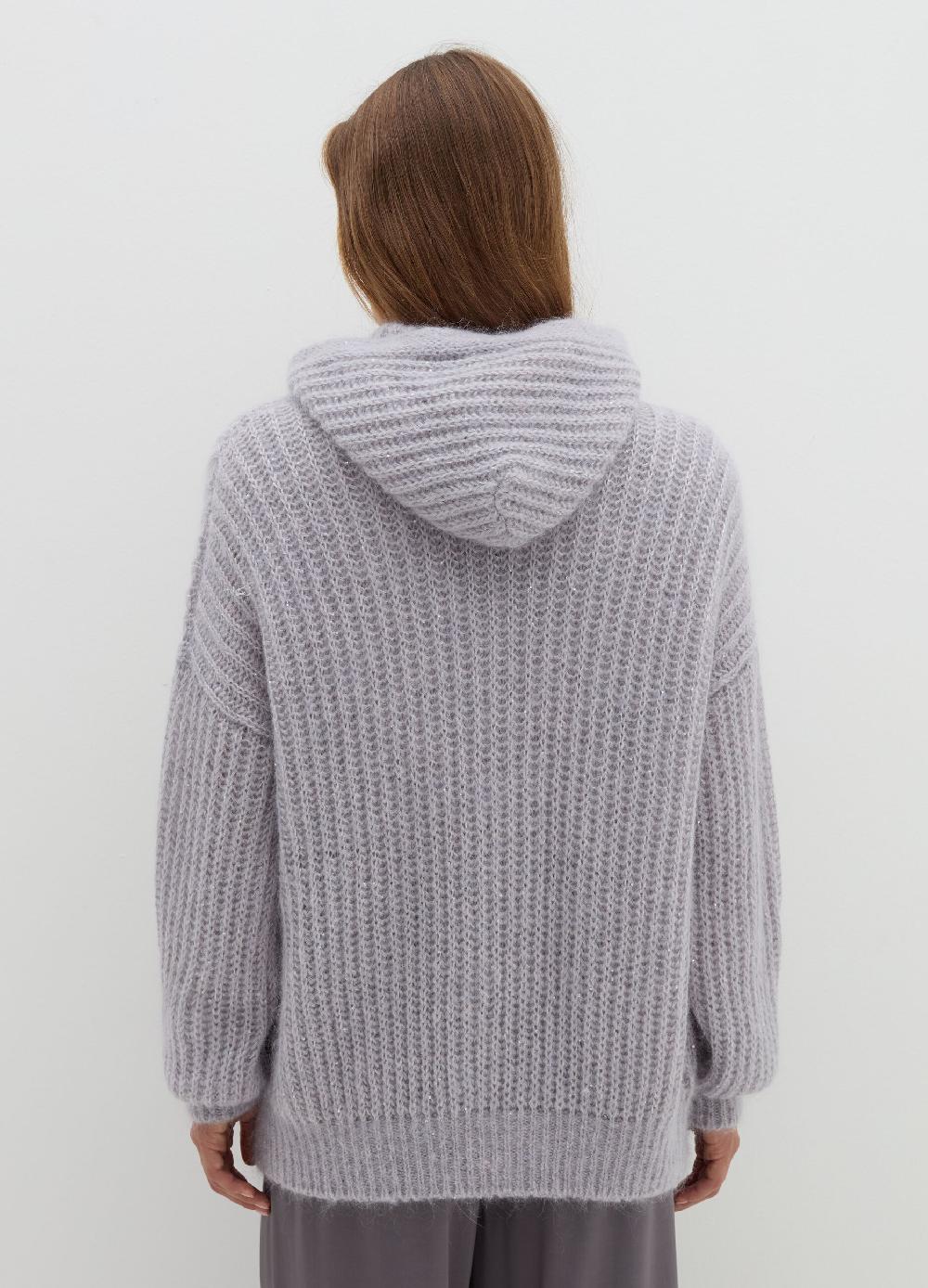 Stefanel Coatigan oversize con cappuccio e micro paillettes Qualità Garantita