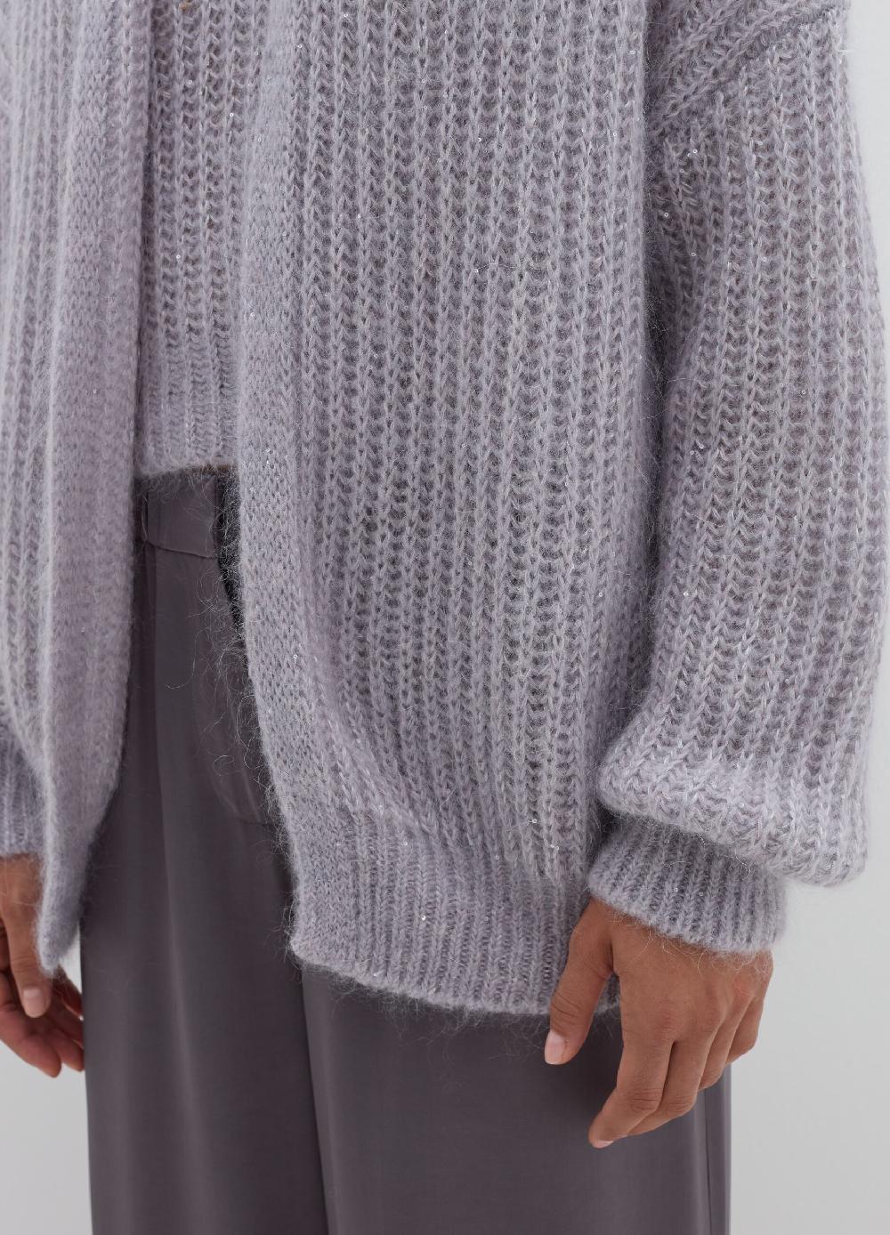 Stefanel Coatigan oversize con cappuccio e micro paillettes Qualità Garantita