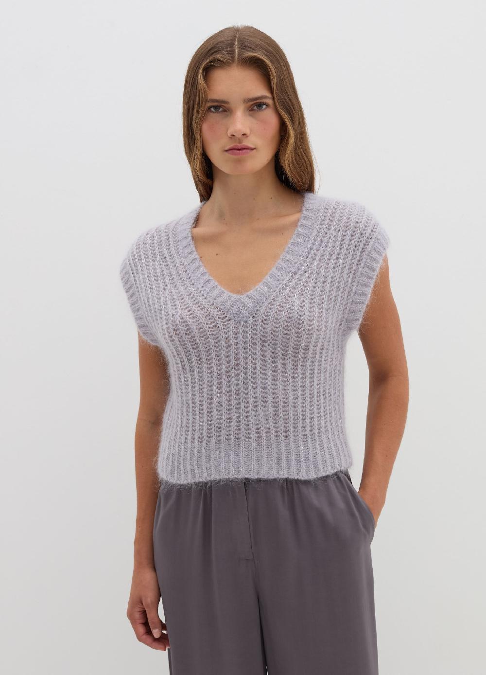 Stefanel Pullover smanicato con micro paillettes Negozi Online