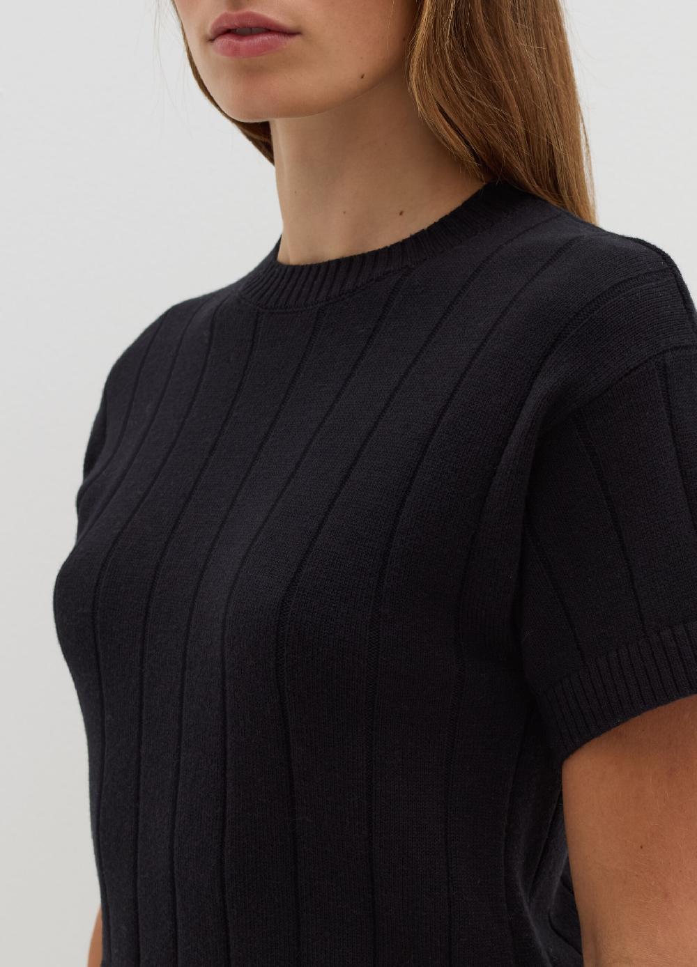 Stefanel Maglia a maniche corte in lana cotone e cashmere Novità