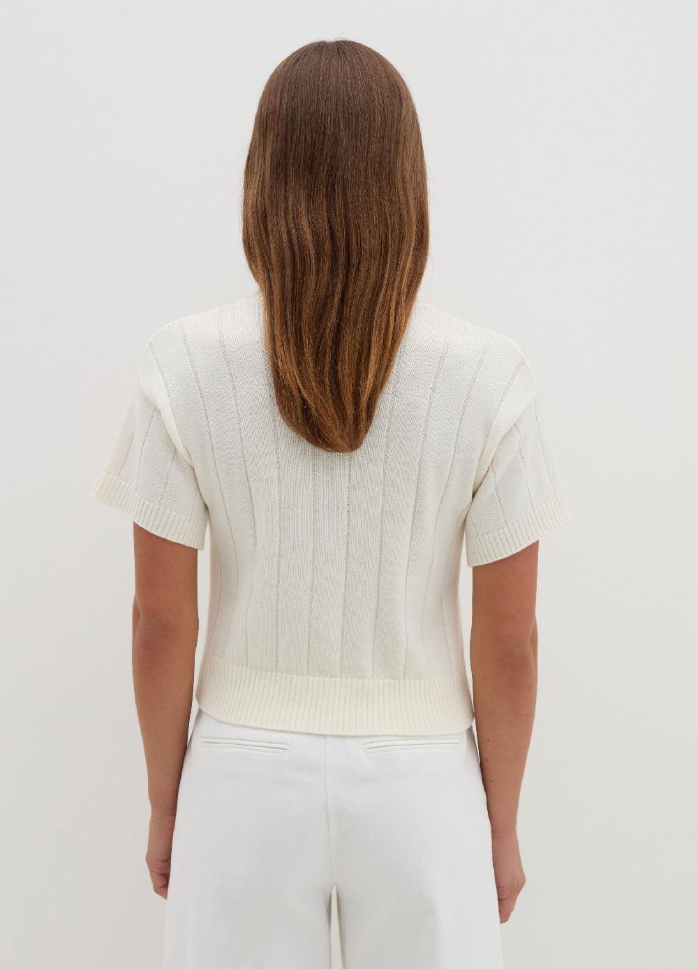 Stefanel Maglia a maniche corte in lana cotone e cashmere Presa