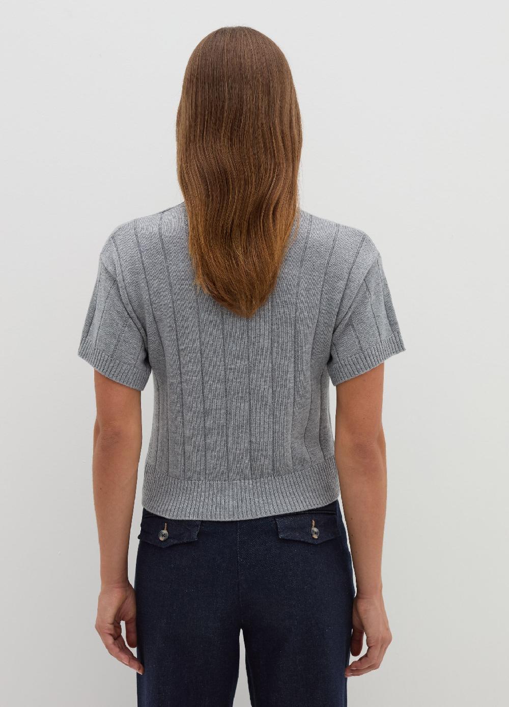 Stefanel Maglia a maniche corte in lana cotone e cashmere Sconto