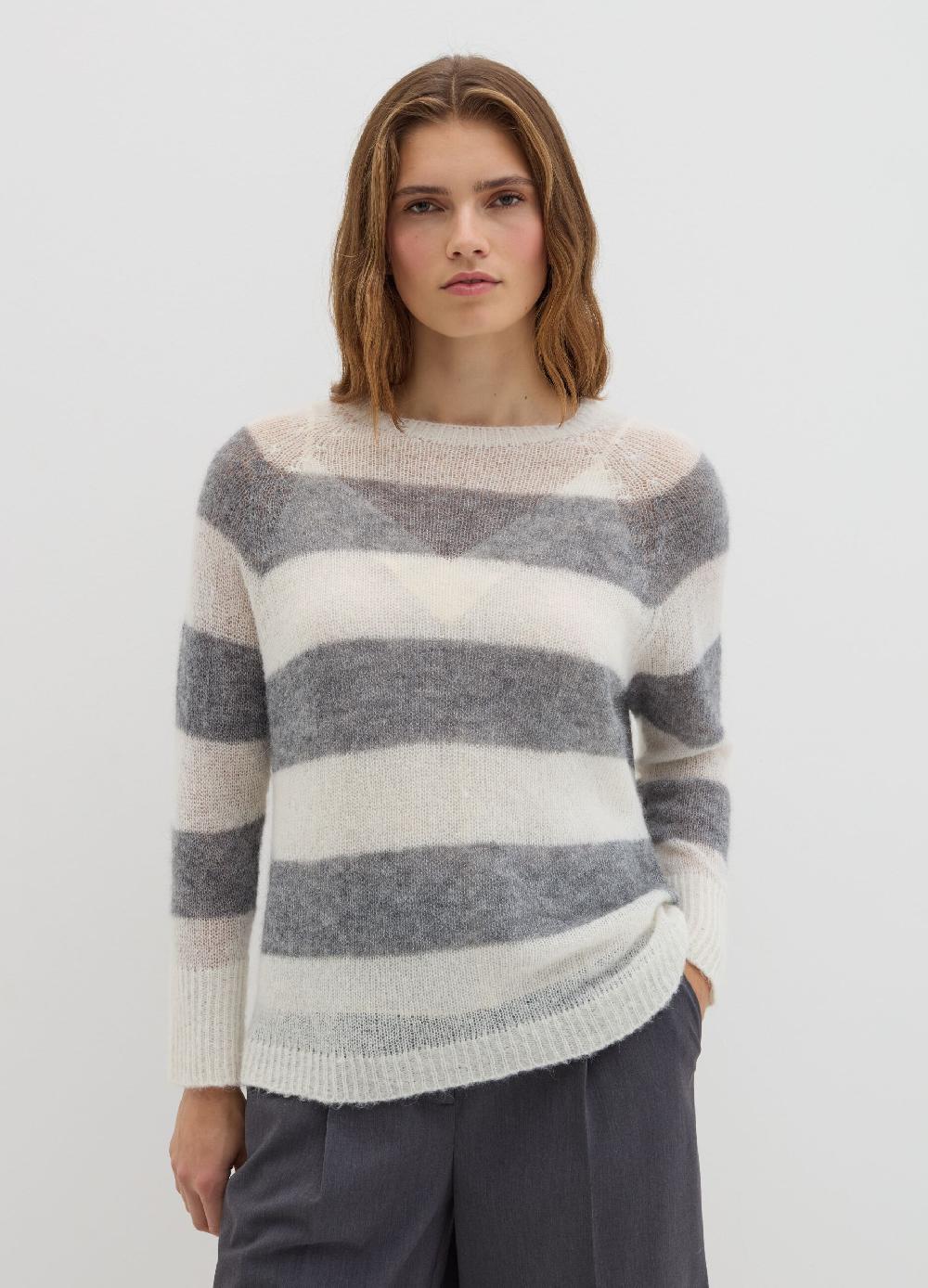 Stefanel Maglia in alpaca leggero a righe Offerta