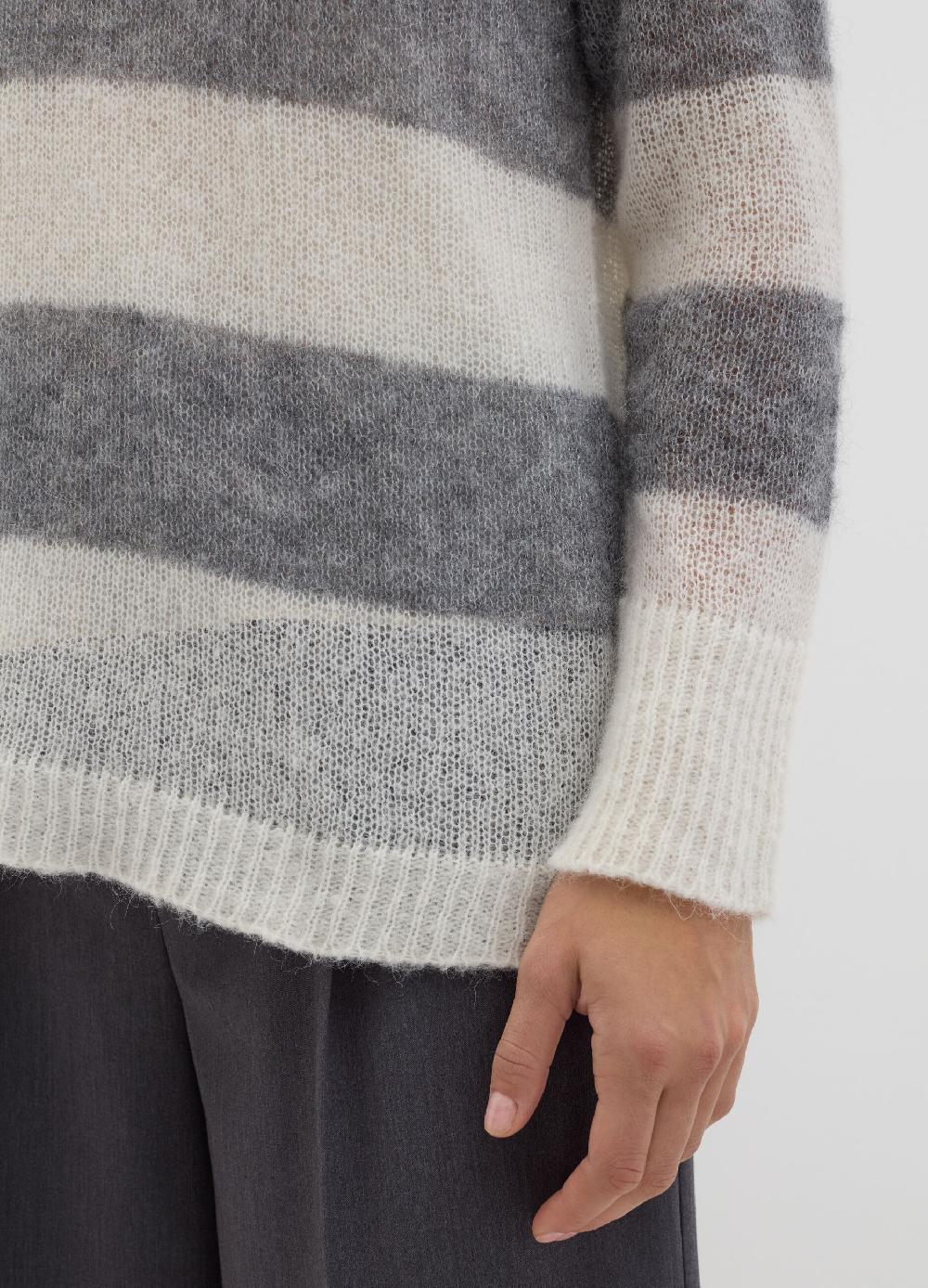 Stefanel Maglia in alpaca leggero a righe Offerta