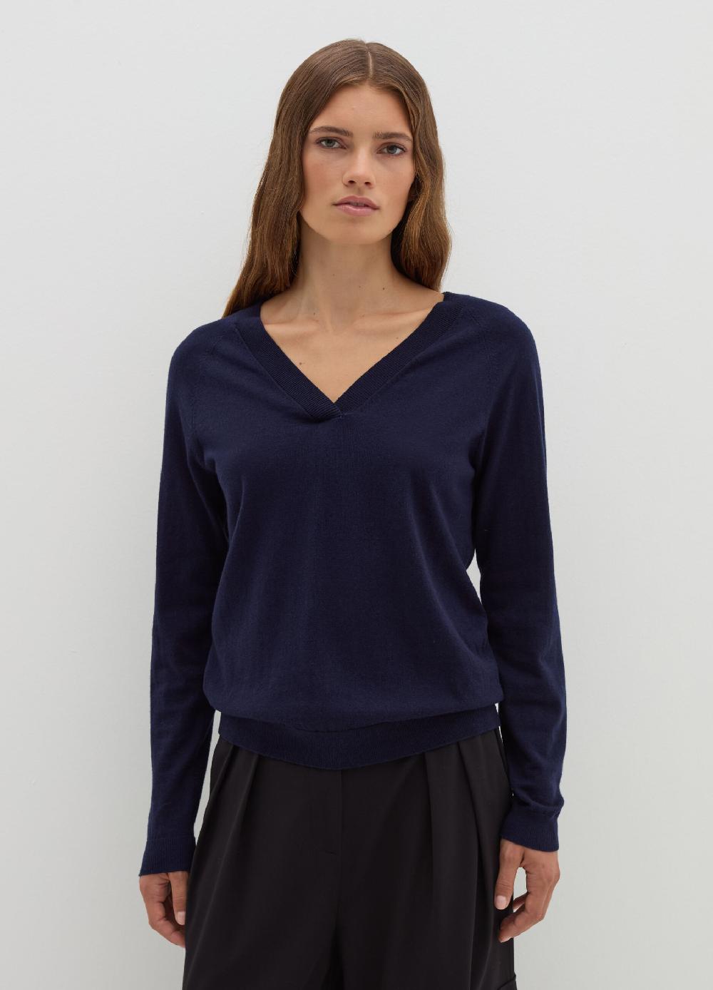 Stefanel Pullover in lana cotone e cashmere scollo a V Offerta San Valentino