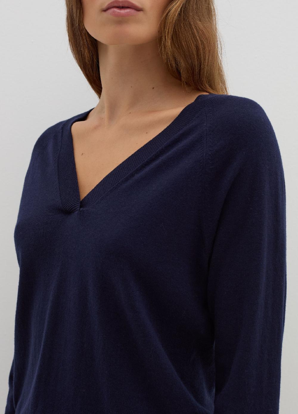 Stefanel Pullover in lana cotone e cashmere scollo a V Offerta San Valentino