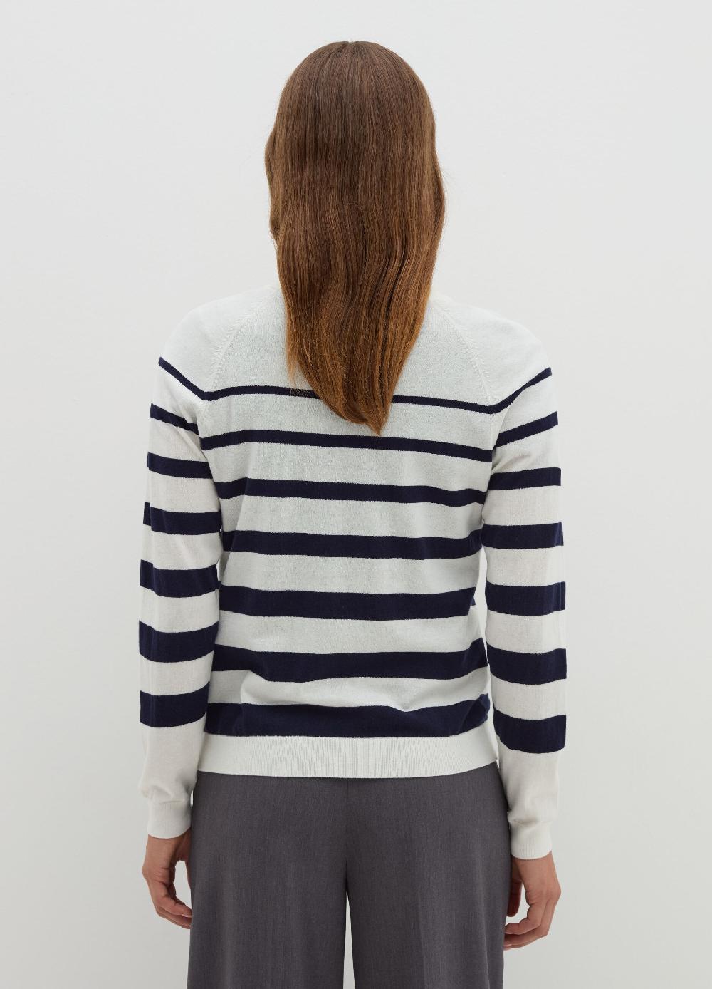 Stefanel Maglia a righe in lana cotone e cashmere Offerte