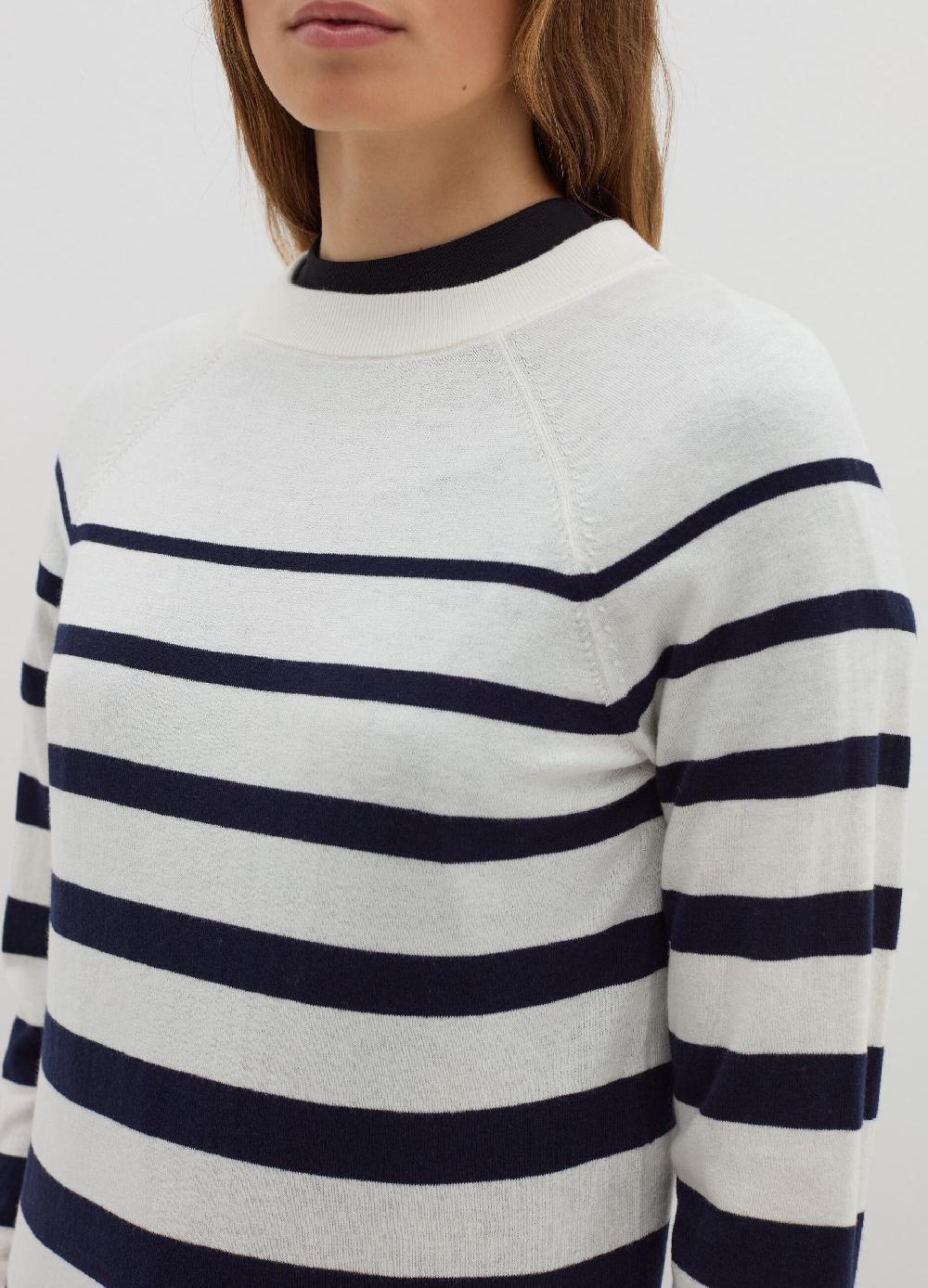 Stefanel Maglia a righe in lana cotone e cashmere Offerte