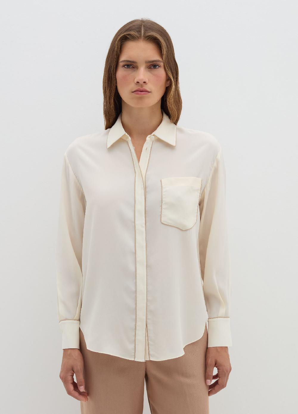 Stefanel Camicia loose fit con piping a contrasto I Più Venduti