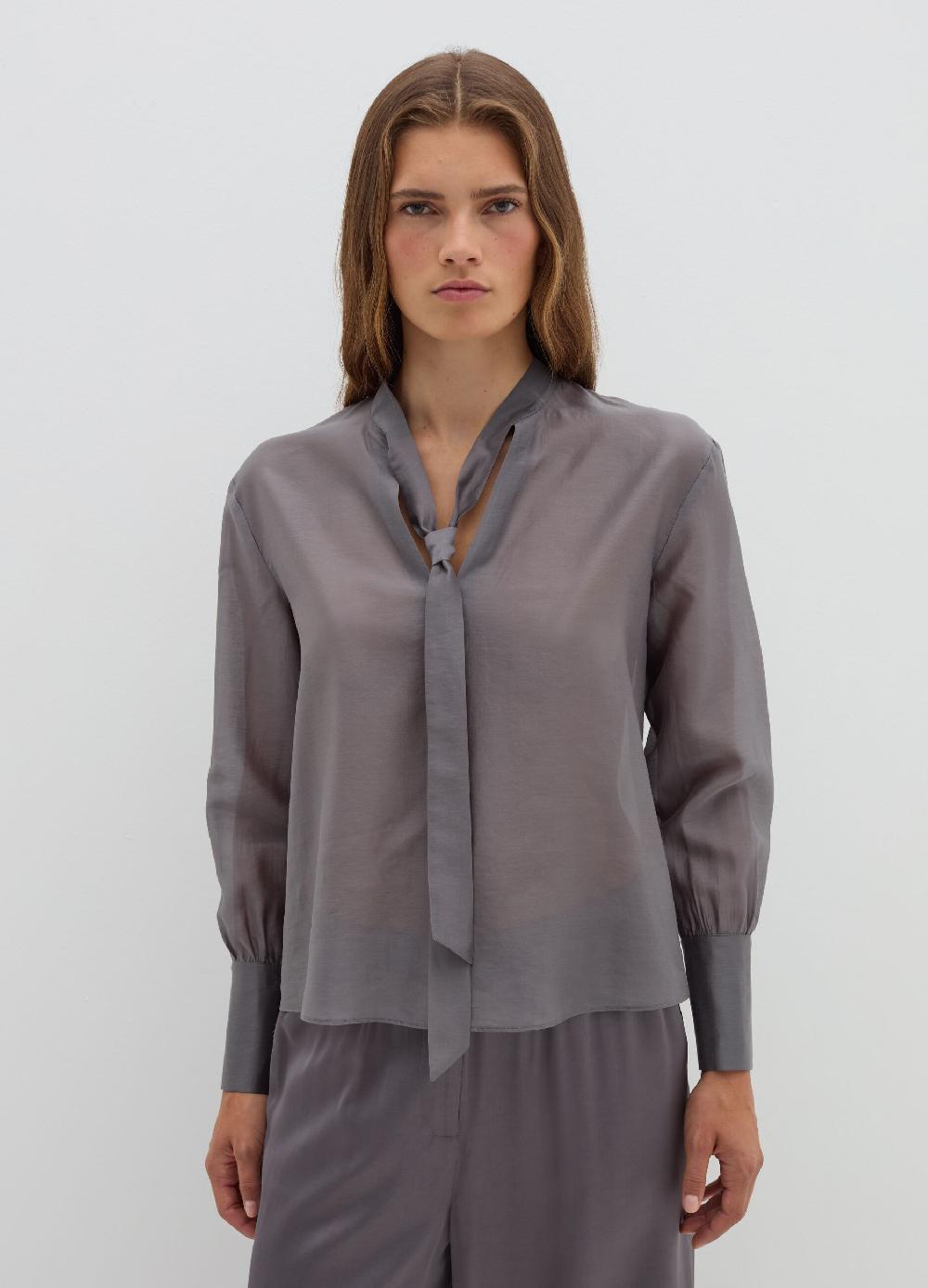 Stefanel Blusa in Tencel muslin con fiocco Nuova