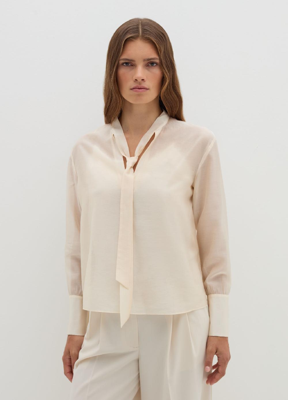 Stefanel Blusa in Tencel muslin con fiocco Moda