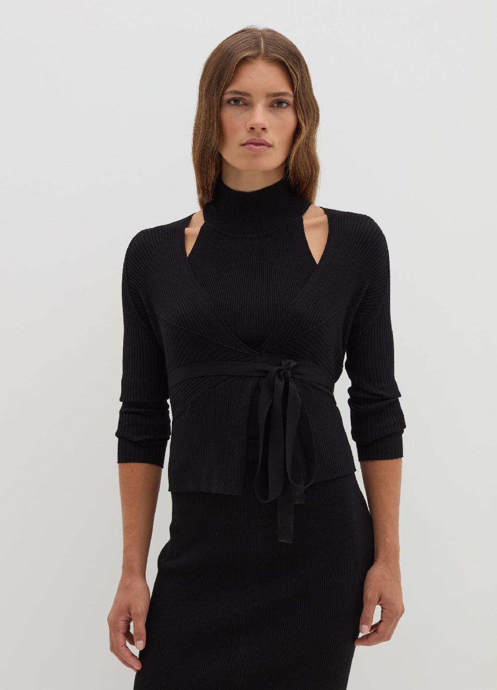 Stefanel Cardigan in crêpe a costine Qualità